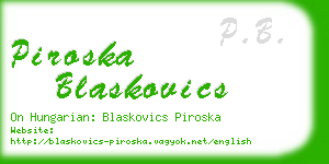 piroska blaskovics business card